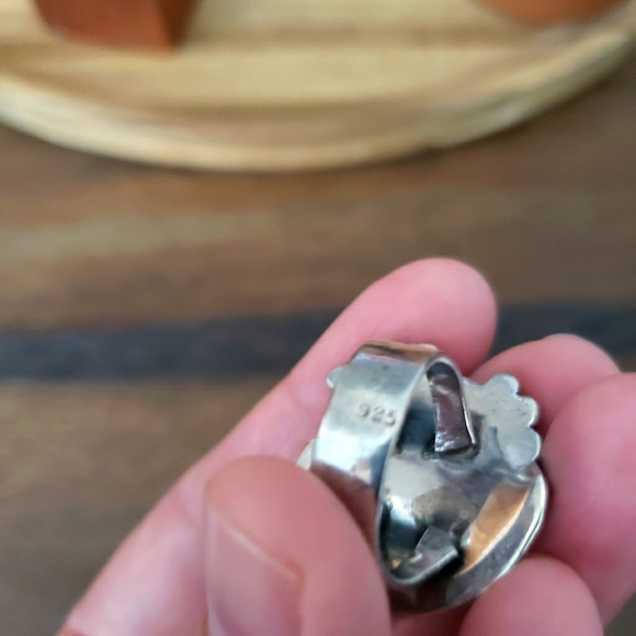 Vintage Sterling Silver Malachite Ring - Picture 7 of 8